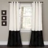 Prima Velvet Color Block Room Darkening Window Curtain Panel Set