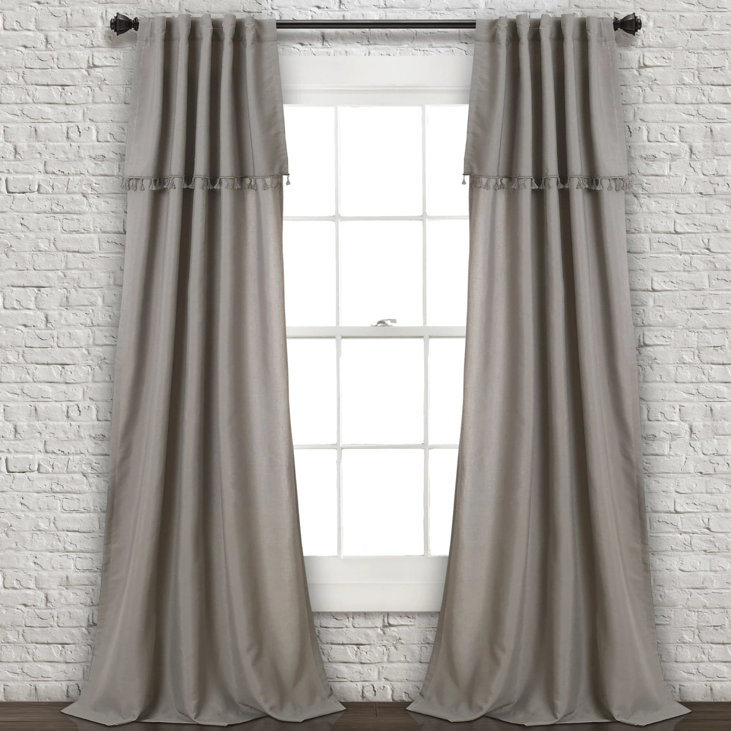 Ivy Tassel Window Curtain Panel Set - Image 2