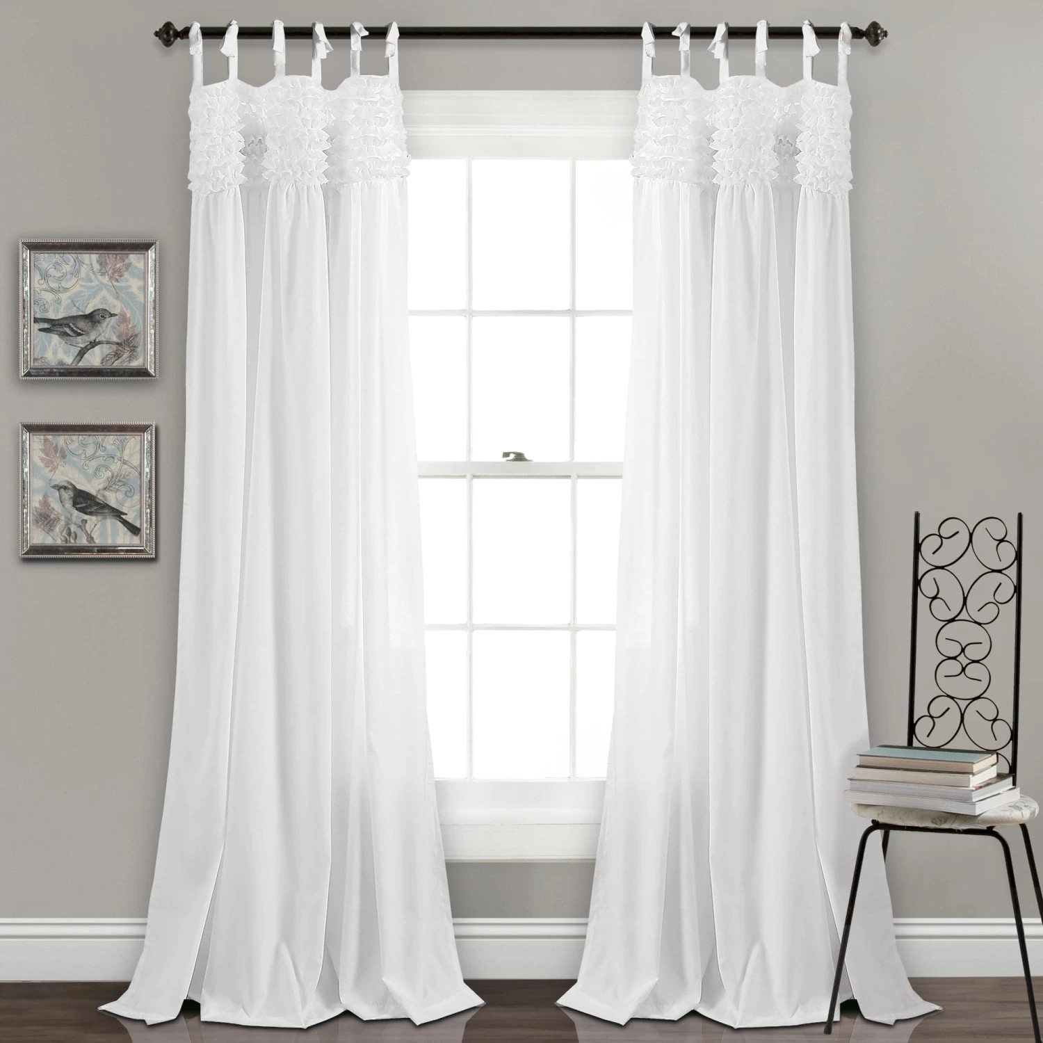Lydia Ruffle Window Curtain Panel Set - Image 4