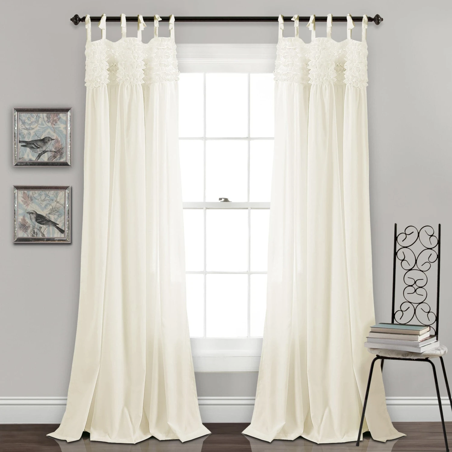 Lydia Ruffle Window Curtain Panel Set - Image 5