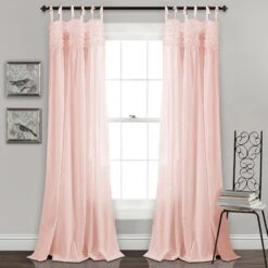 Lydia Ruffle Window Curtain Panel Set