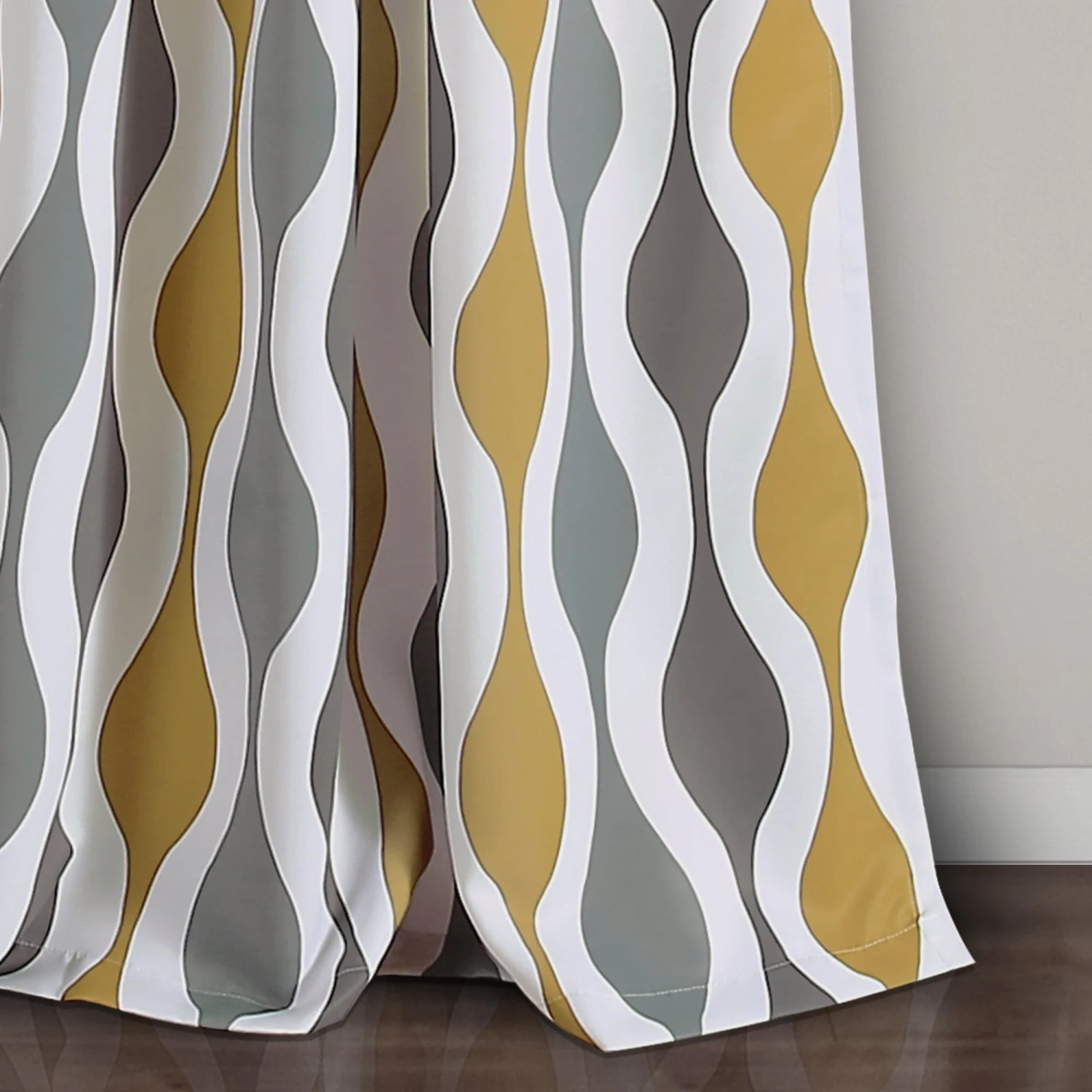 Mid Century Geo Light Filtering Window Curtain Panel Set - Image 12