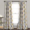 Mid Century Geo Light Filtering Window Curtain Panel Set