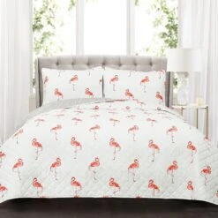 Kelly Flamingo Quilt 3 Piece Set