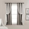 Grommet Sheer With Insulated Blackout Lining Curtain Panel Set