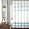 Breezy Chic Tassel Jacquard Recycled Cotton Shower Curtain