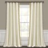 Luxury Mid Century Geo Faux Silk Jacquard Border Window Curtain Panel