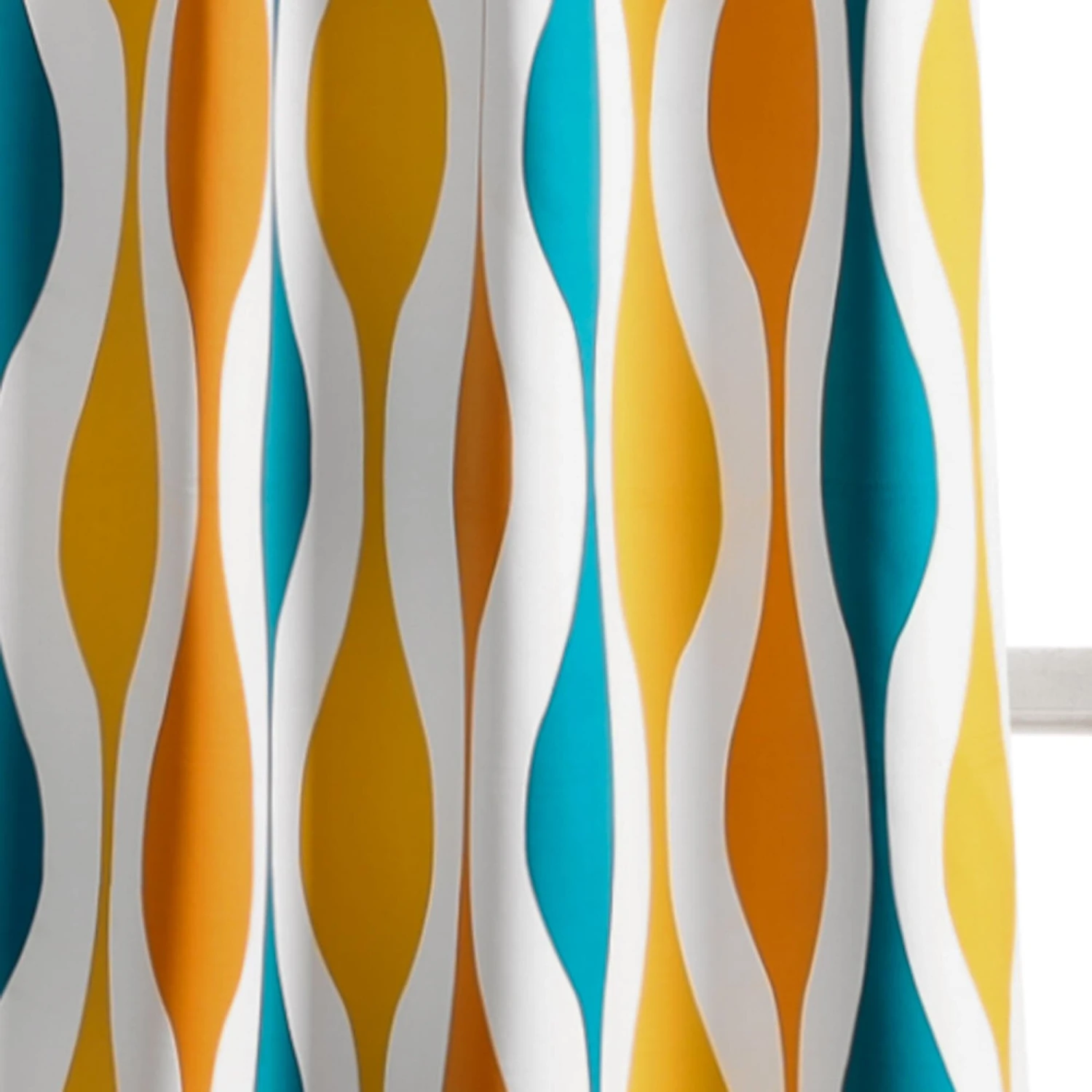 Mid Century Geo Light Filtering Window Curtain Panel Set - Image 17