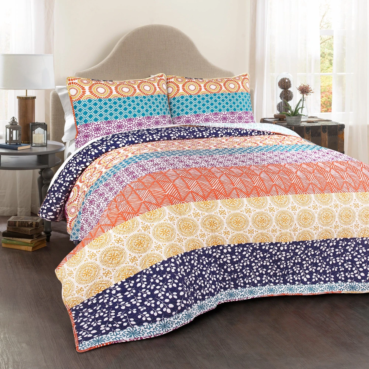 Bohemian Stripe Quilt 3 Piece Set - Image 5