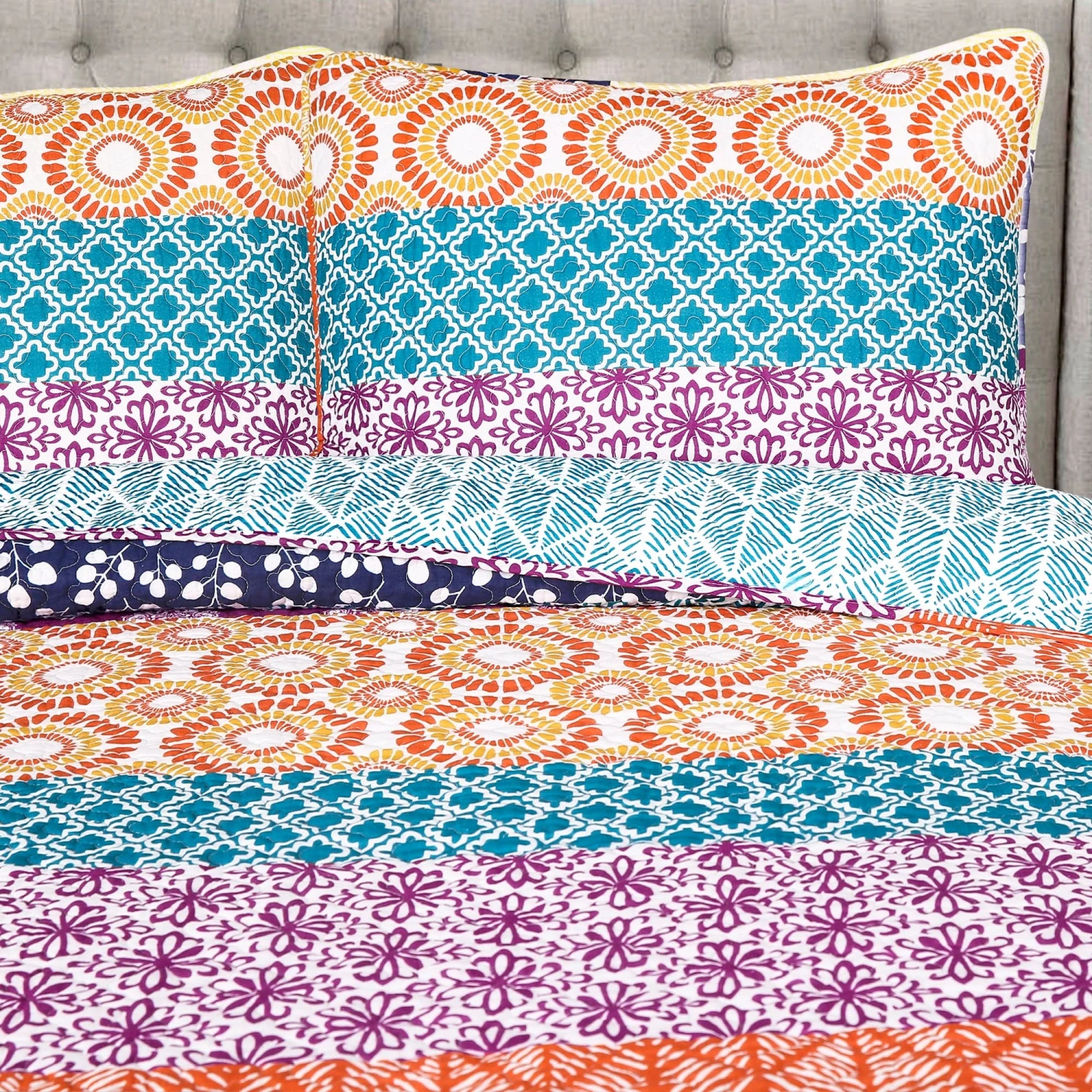 Bohemian Stripe Quilt 3 Piece Set - Image 10