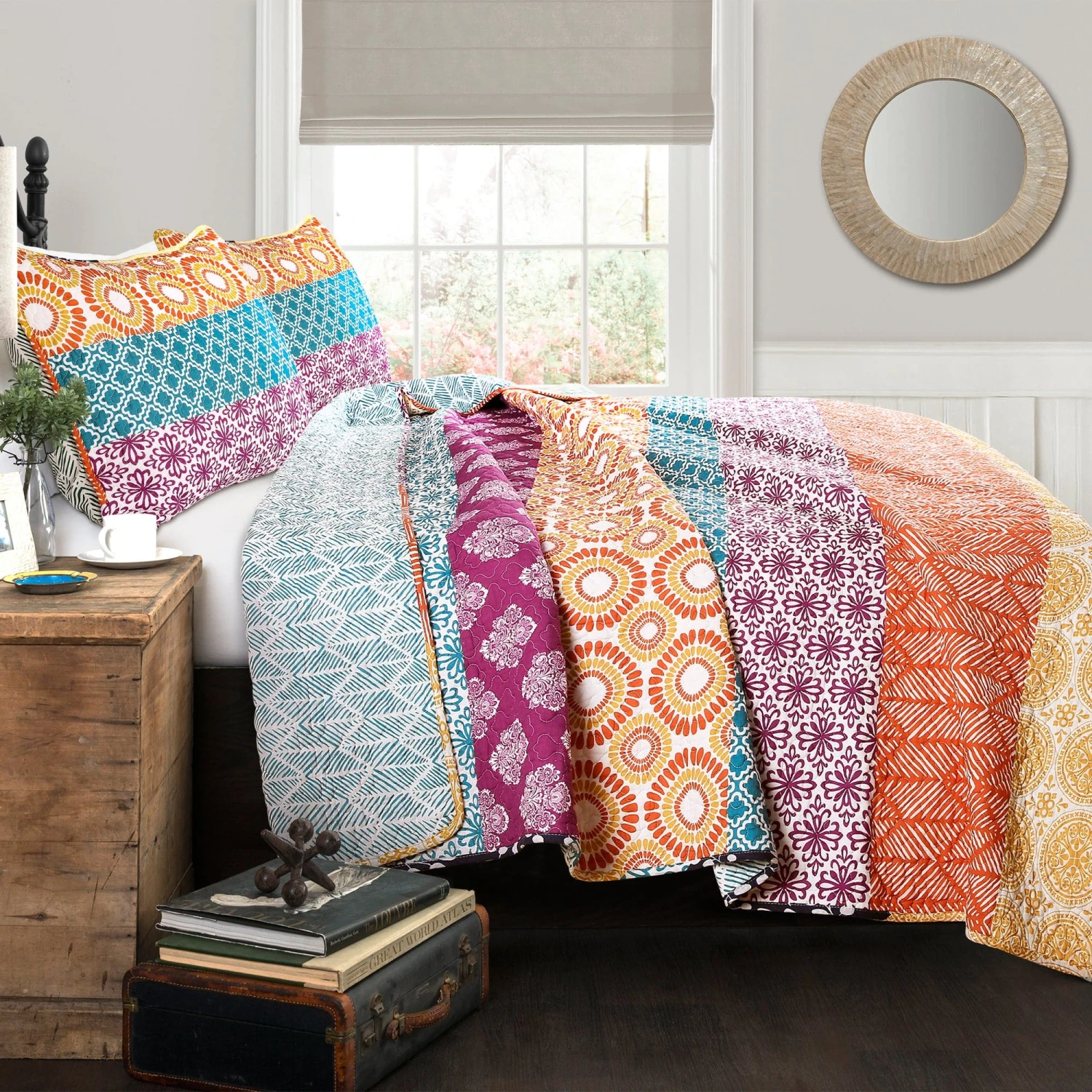 Bohemian Stripe Quilt 3 Piece Set - Image 2