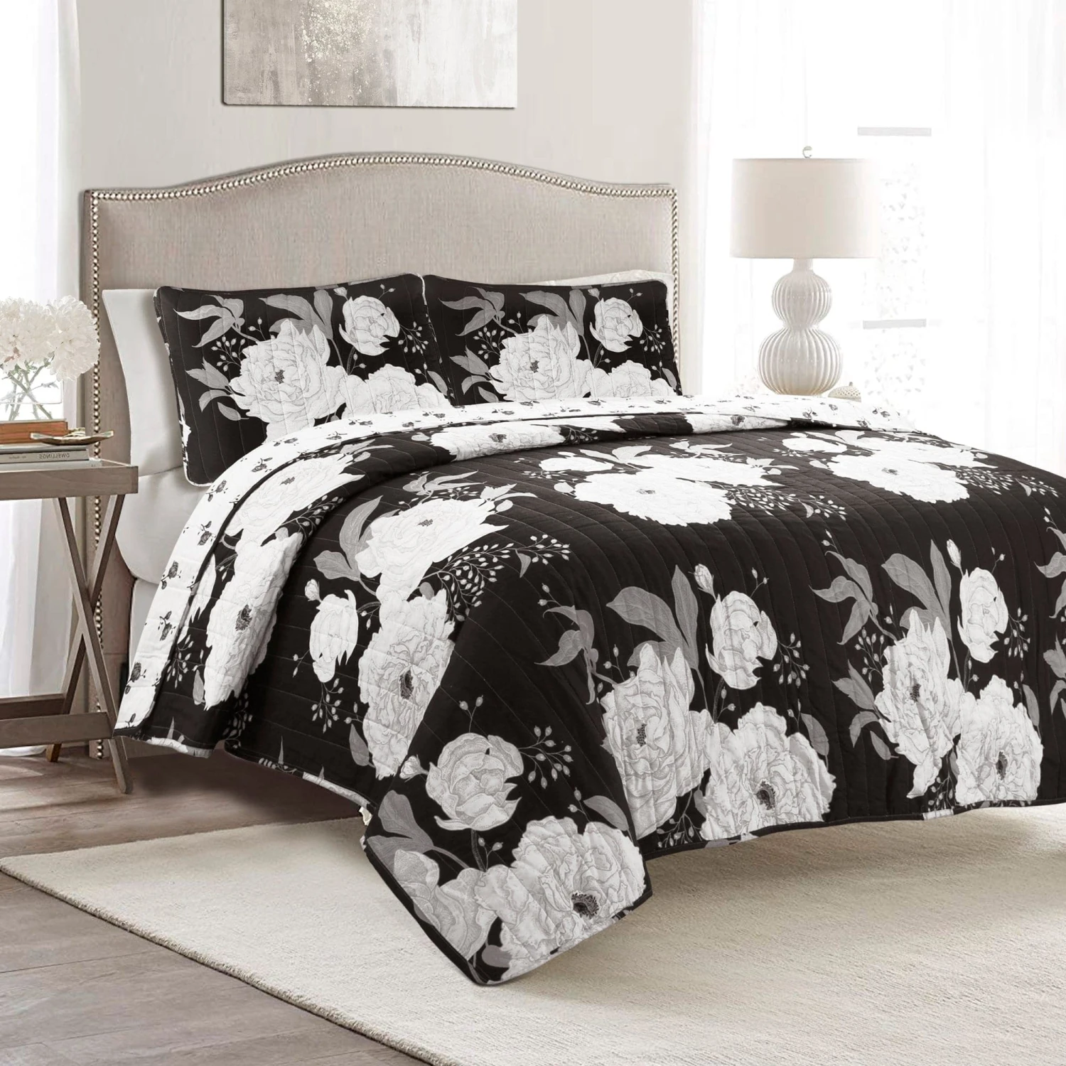 Zinnia Floral 3 Piece Quilt Set - Image 2