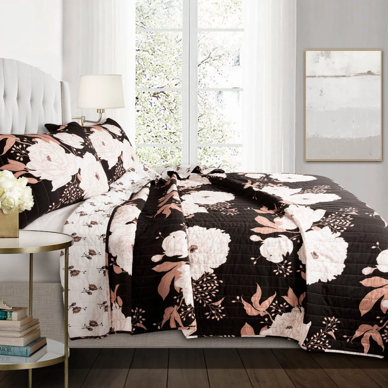 Zinnia Floral 3 Piece Quilt Set - Image 4