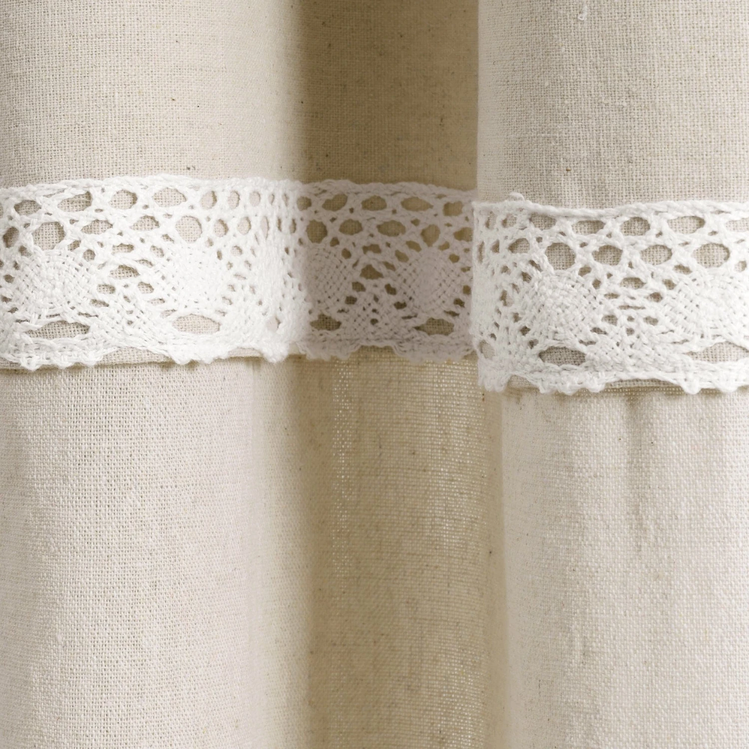 Linen Lace Window Curtain Panel Set - Image 10