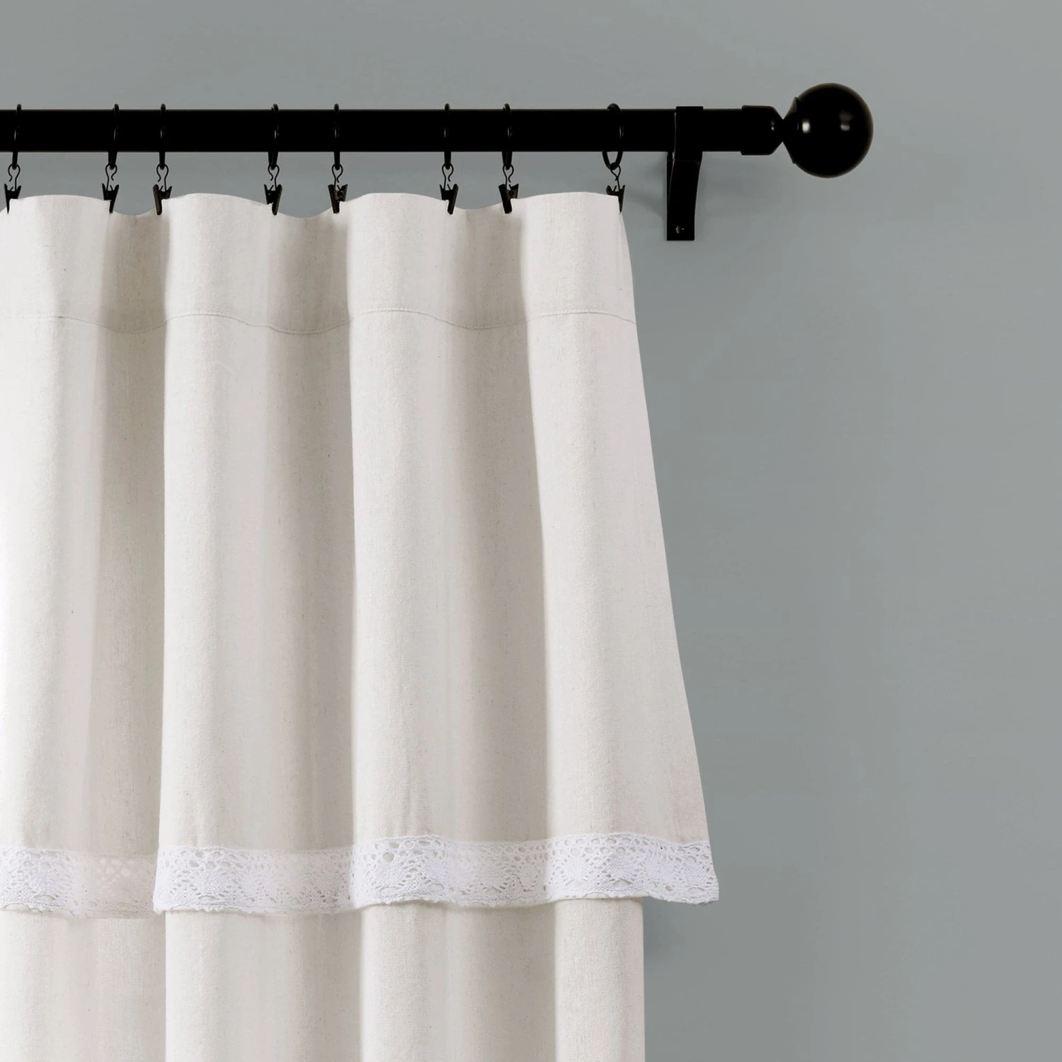 Linen Lace Window Curtain Panel Set - Image 15