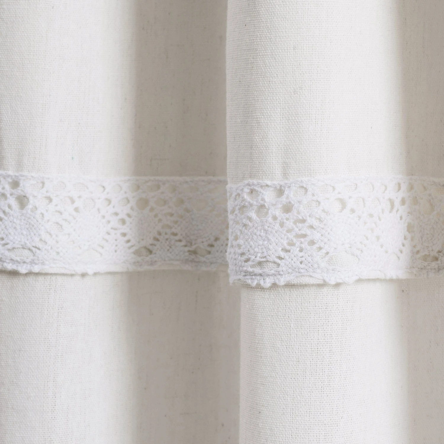 Linen Lace Window Curtain Panel Set - Image 17