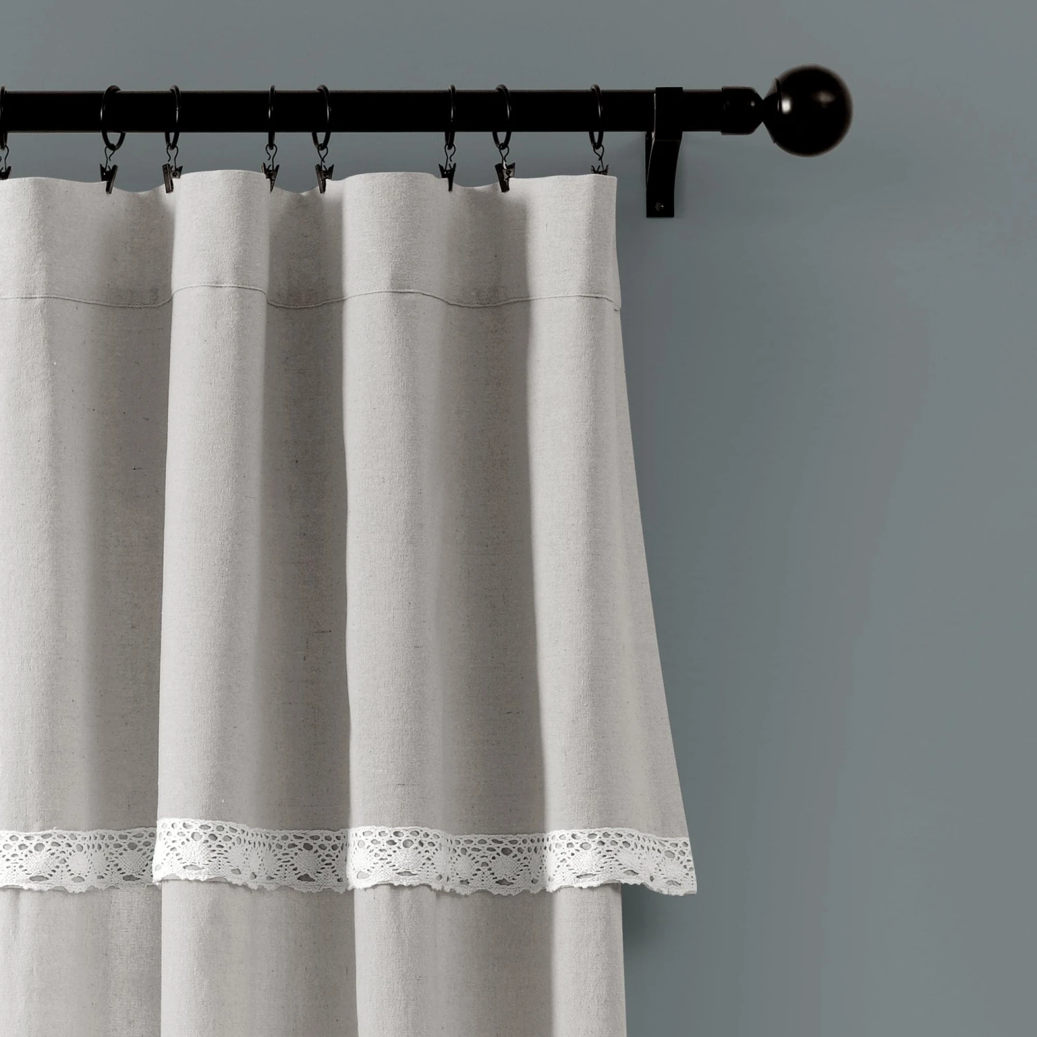 Linen Lace Window Curtain Panel Set - Image 12
