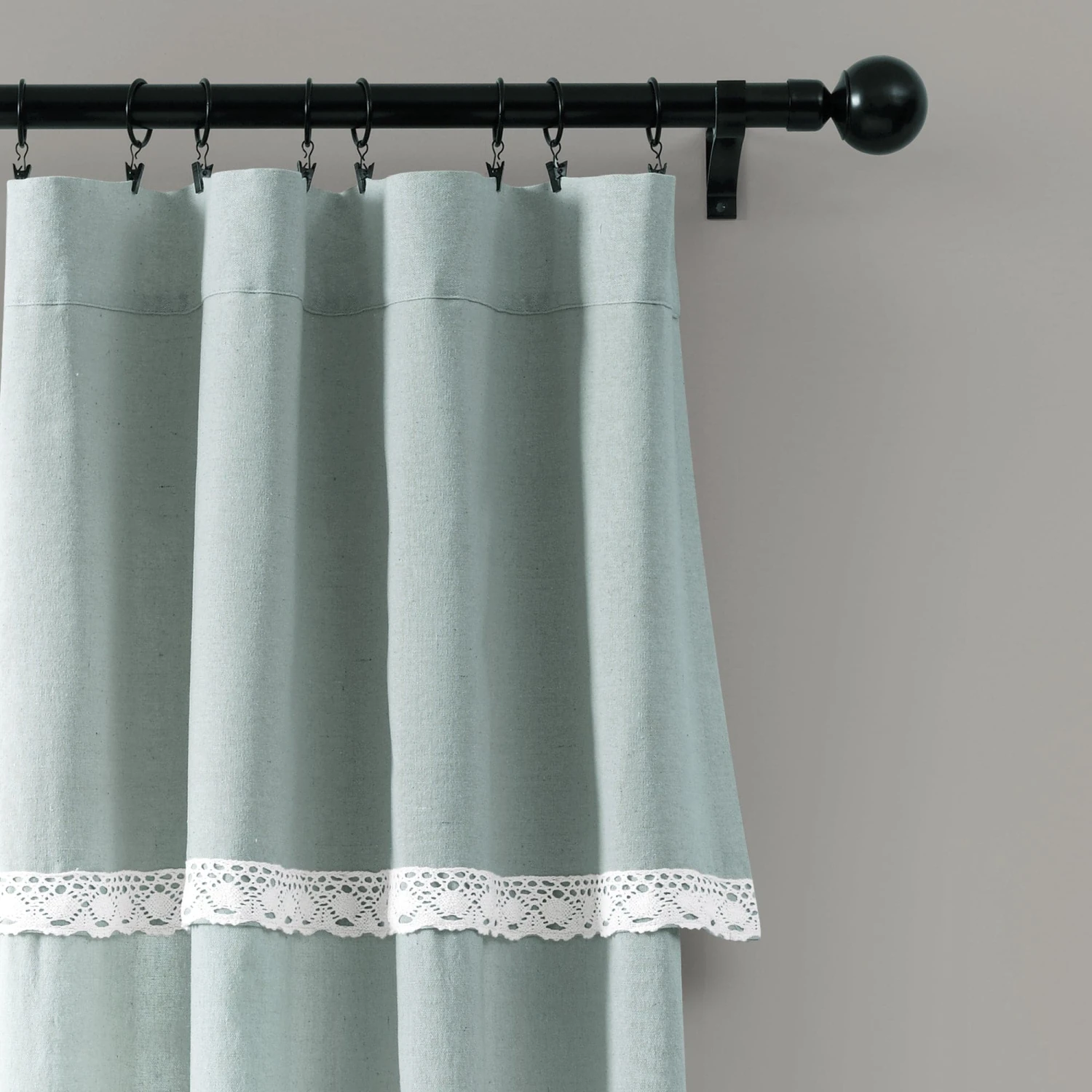 Linen Lace Window Curtain Panel Set - Image 5