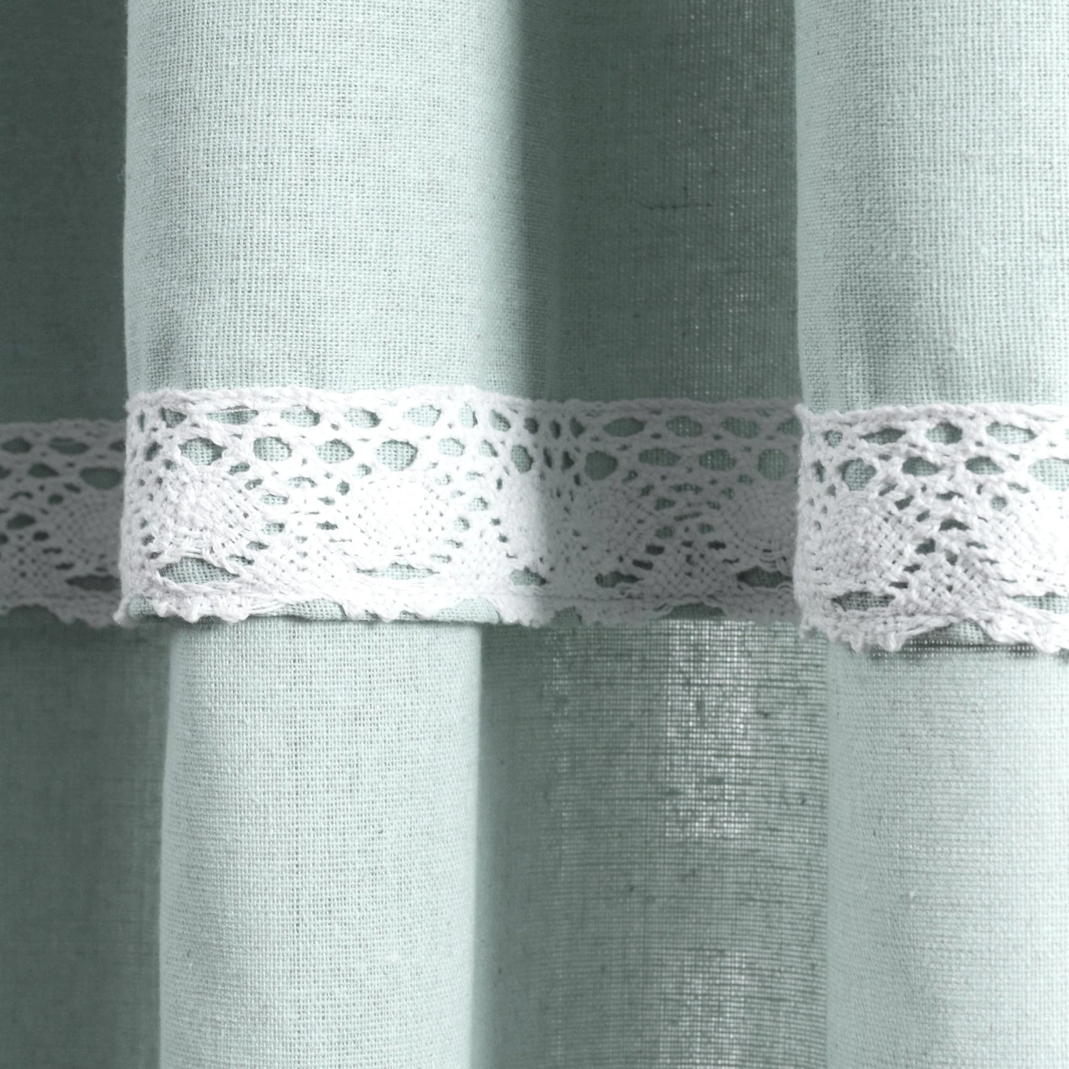 Linen Lace Window Curtain Panel Set - Image 6