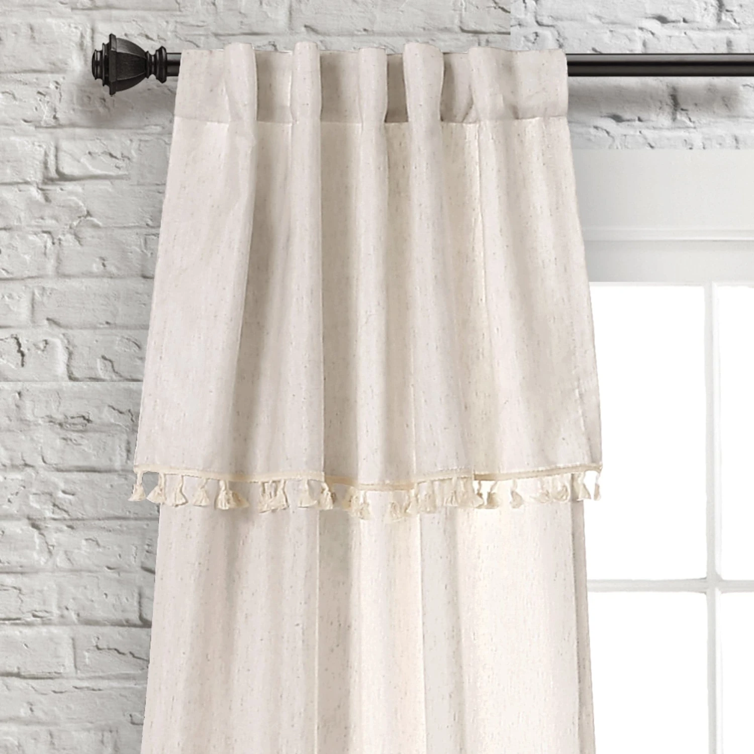 Ivy Tassel Window Curtain Panel Set - Image 5