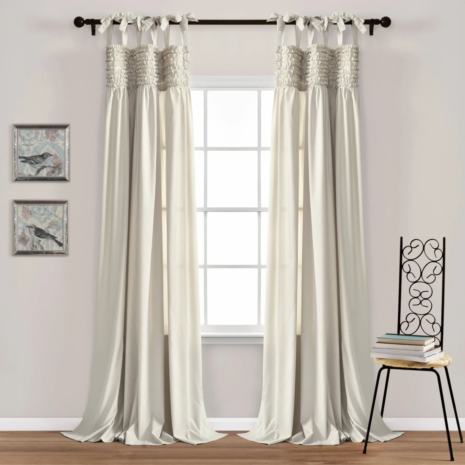 Lydia Ruffle Window Curtain Panel Set - Image 2