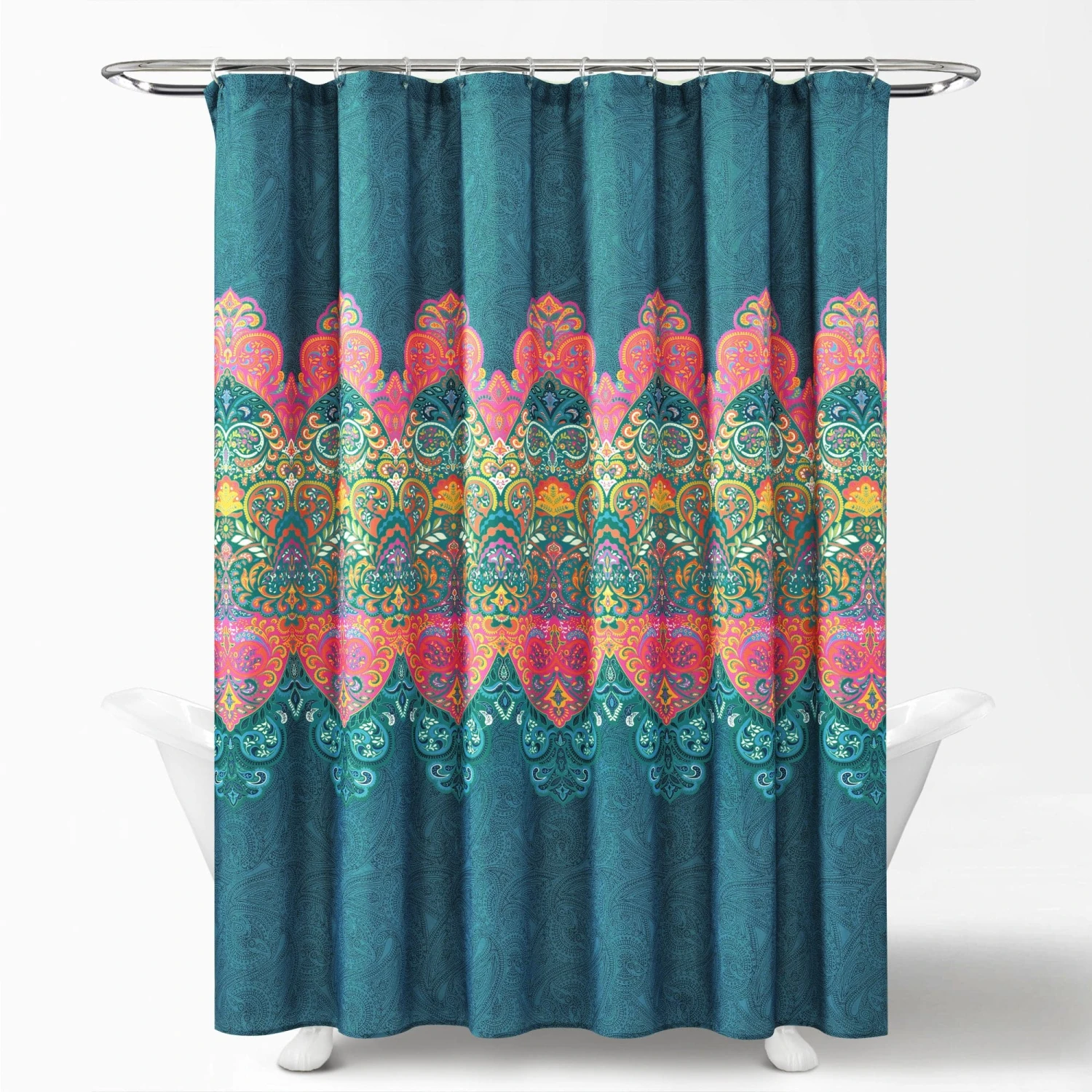 Boho Chic Shower Curtain 14 Piece Complete Set - Image 2