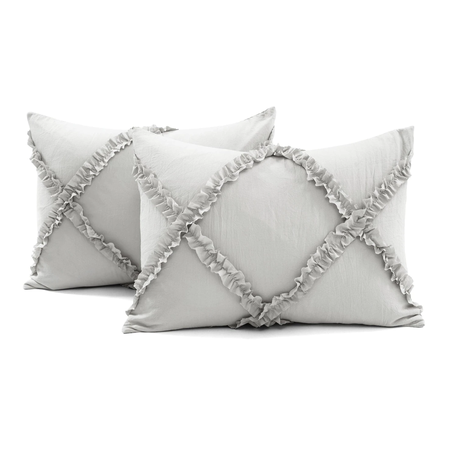 Ruffle Diamond 3 Piece Comforter Set - Image 6