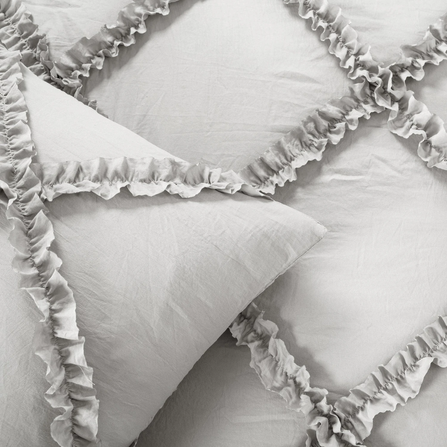 Ruffle Diamond 3 Piece Comforter Set - Image 5