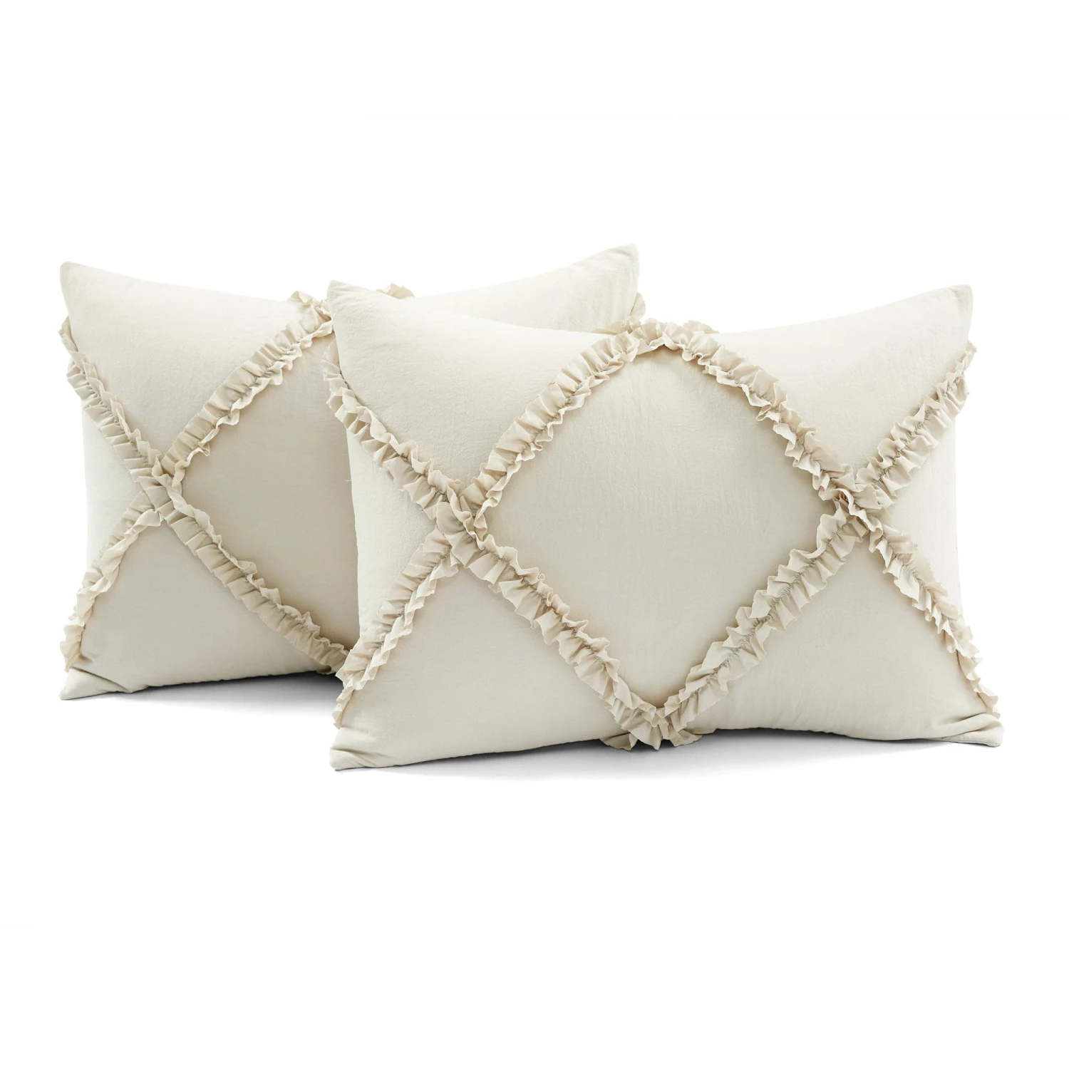 Ruffle Diamond 3 Piece Comforter Set - Image 10