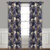 Farmhouse Bird And Flower Insulated Grommet Blackout Window Curtain Panel Set
