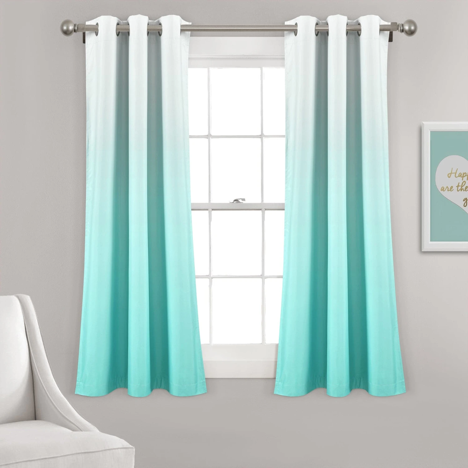Mia Ombre Insulated Grommet Blackout Curtain Panel Set - Image 4
