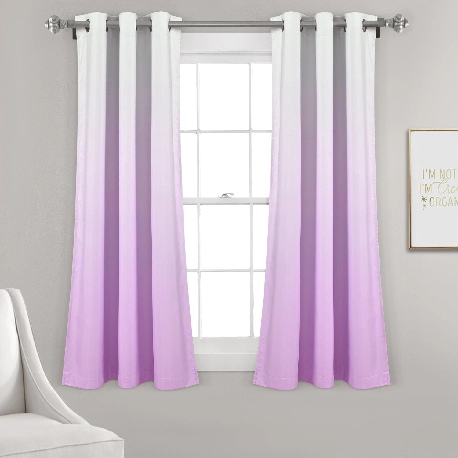 Mia Ombre Insulated Grommet Blackout Curtain Panel Set - Image 2
