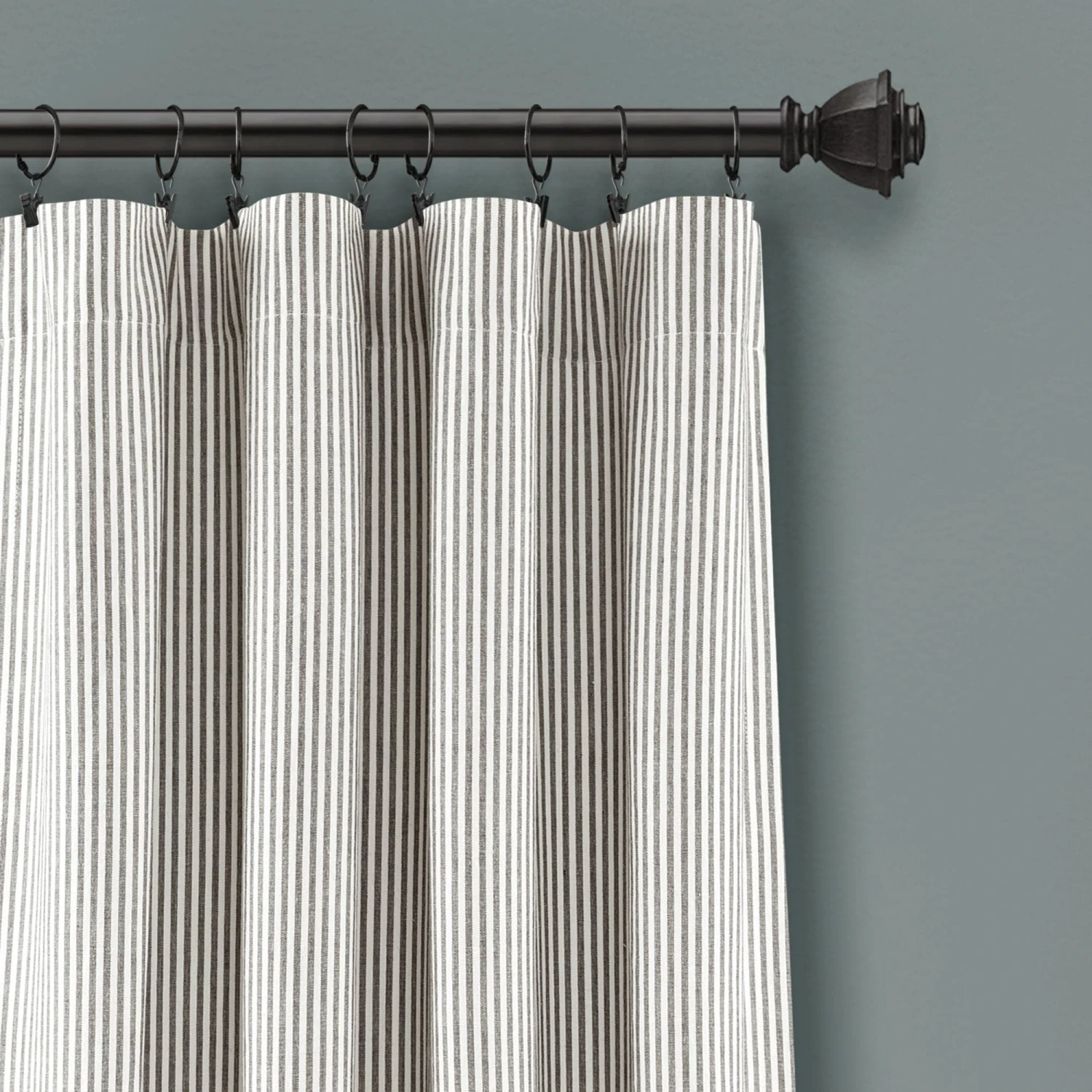 Vintage Stripe Yarn Dyed Window Curtain Panel Set - Image 9