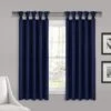 Insulated Knotted Tab Top Blackout Window Curtain Panel Set