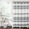 Urban Diamond Stripe Woven Tufted Recycled Cotton Shower Curtain