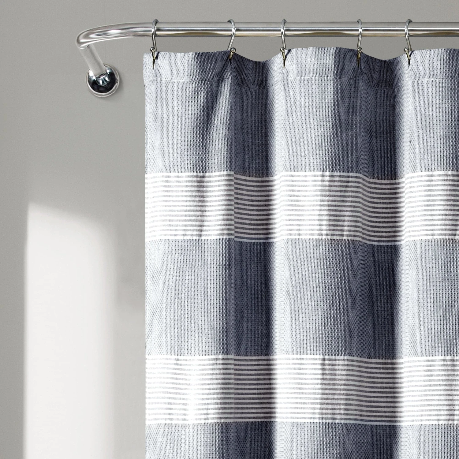 Tucker Stripe Yarn Dyed Cotton Knotted Tassel Shower Curtain - Image 10