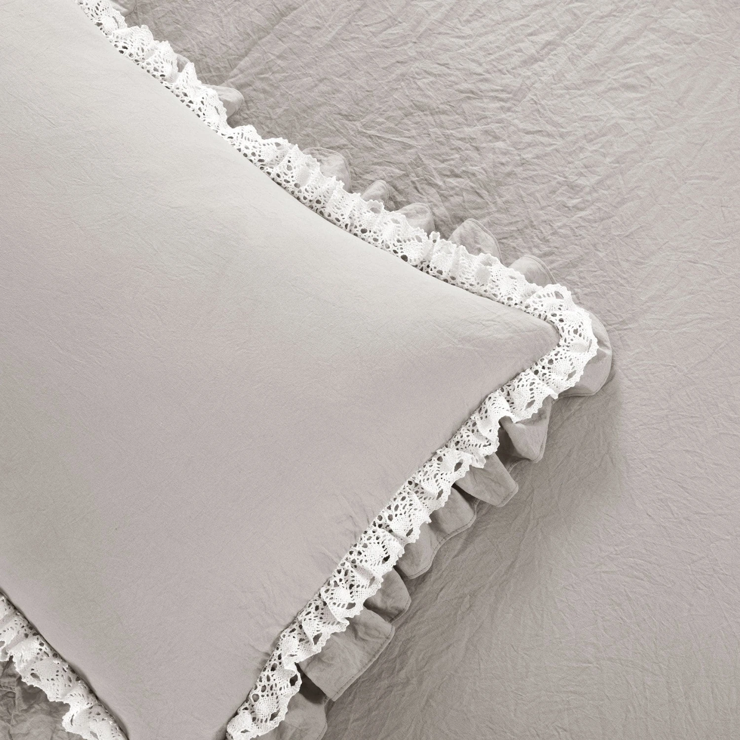 Ella Ruffle Lace 3 Piece Bedspread Set - Image 8