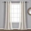 Farmhouse Textured Grommet Sheer Window Curtain Panel Set