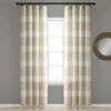 Tucker Stripe Yarn Dyed Cotton Knotted Tassel Window Curtain Panel Set