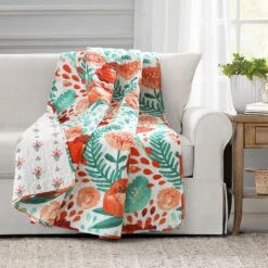 Poppy Garden Cotton Reversible Throw
