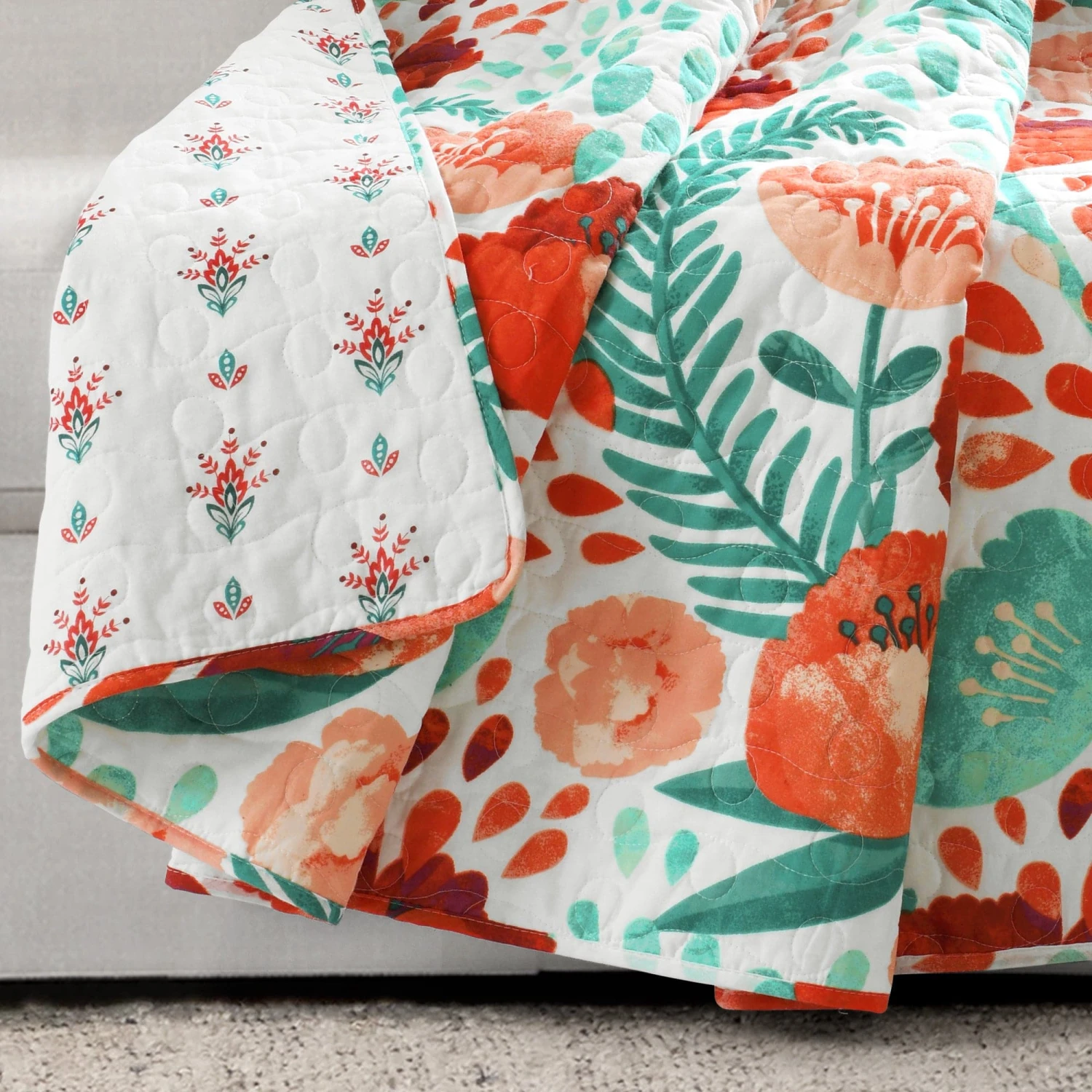Poppy Garden Cotton Reversible Throw - Image 2