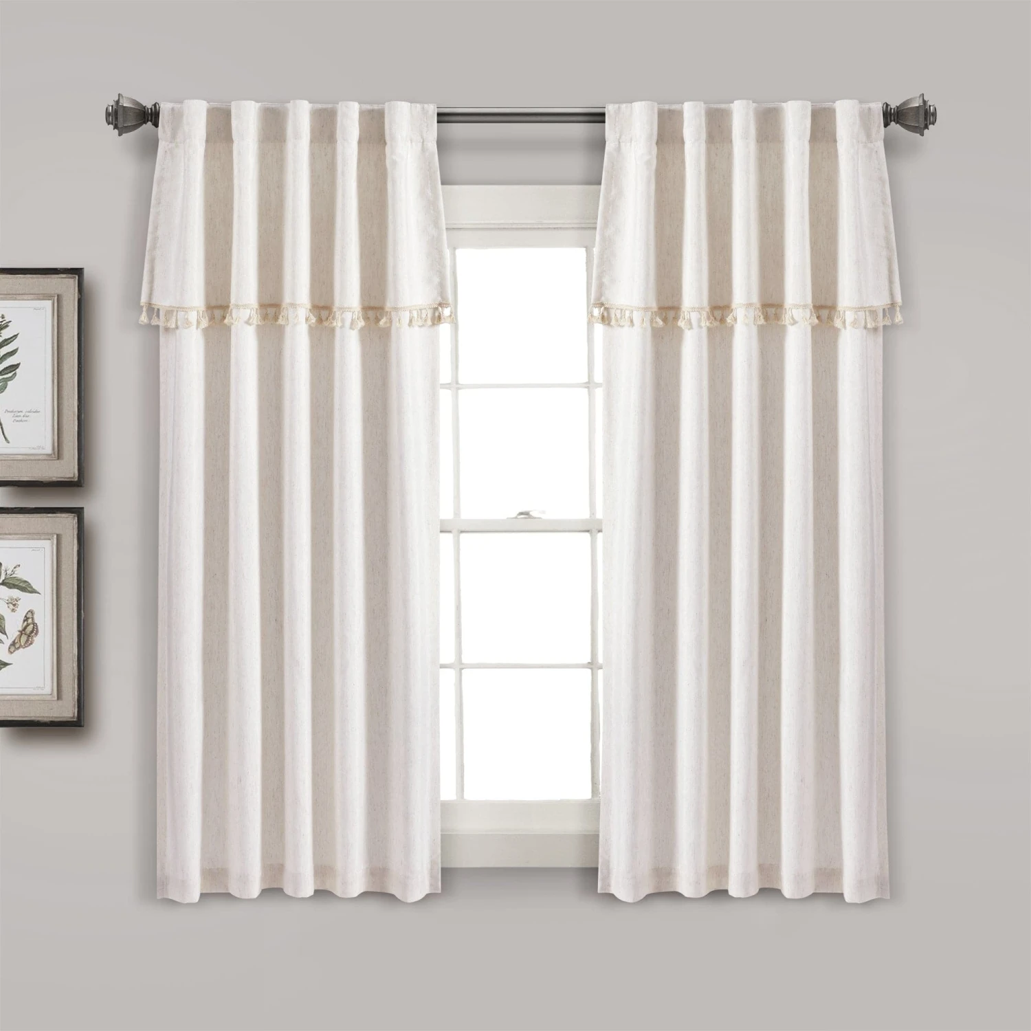Ivy Tassel Window Curtain Panel Set - Image 3