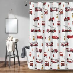 Fire Truck Shower Curtain