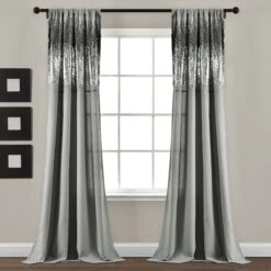 Shimmer Sequins Window Curtain Panel Set