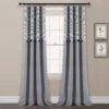 Farmhouse Button Stripe Yarn Dyed Woven Cotton Window Curtain Panel Set
