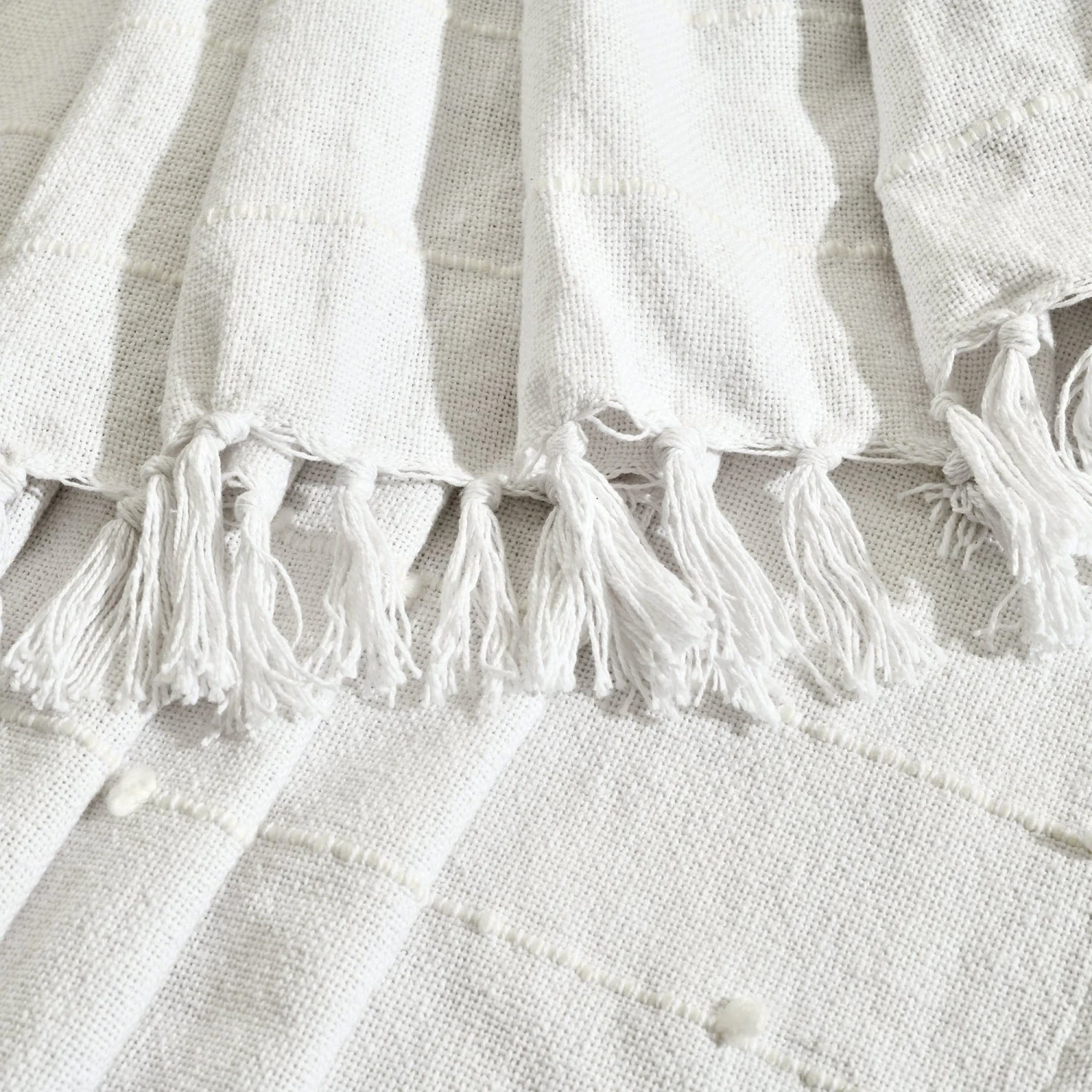 Boho Tufted Cotton Woven Tassel Fringe Throw - Image 9