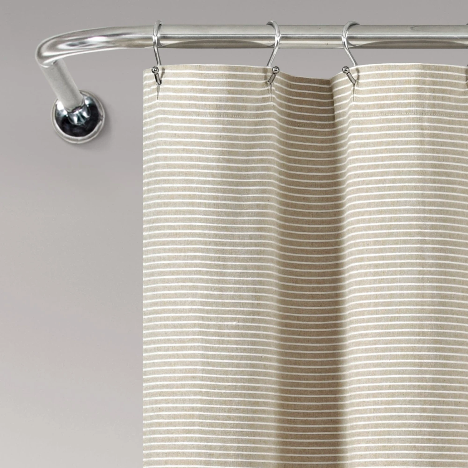 Farmhouse Button Stripe Yarn Dyed Woven Cotton Shower Curtain - Image 6