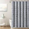 Waffle Stripe Woven Cotton Shower Curtain