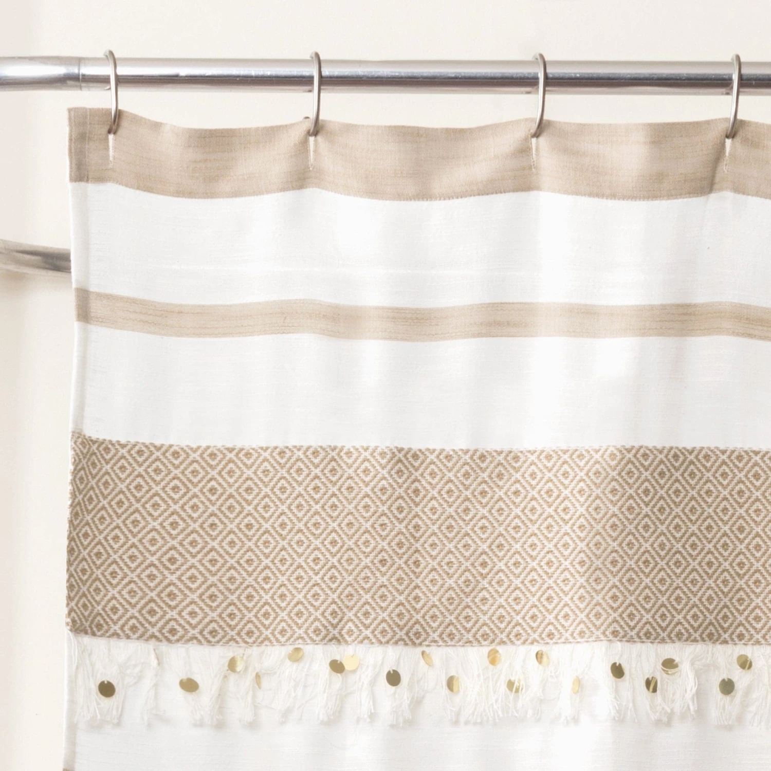 Malaika Stripe Cotton Shower Curtain - Image 3