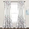 Mirabelle Watercolor Floral Light Filtering Window Curtain Panel Set